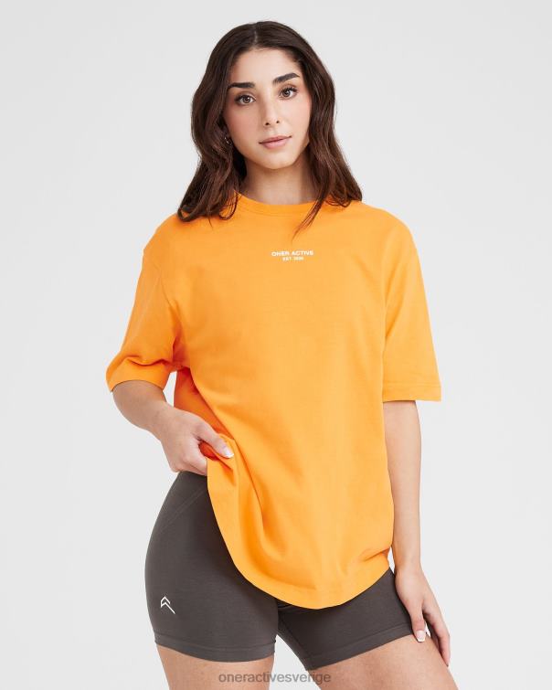 Kläder tvättad solnedgång 4B046540 grafisk oversized kortärmad t-shirt Oner Active