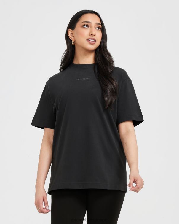 Kläder tvättad svart 4B046510 klassisk spegelgrafisk oversized t-shirt Oner Active