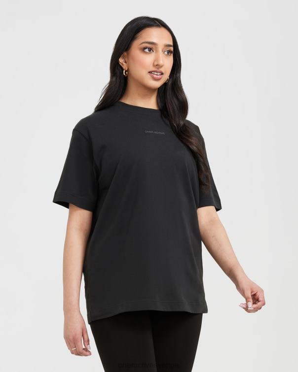 Kläder tvättad svart 4B046510 klassisk spegelgrafisk oversized t-shirt Oner Active
