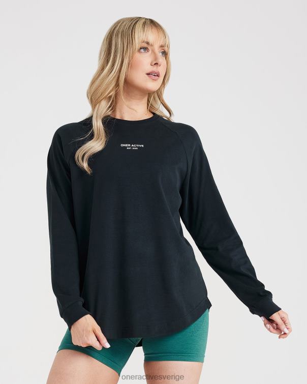 Kläder tvättad svart 4B046566 grafisk oversized långärmad t-shirt Oner Active