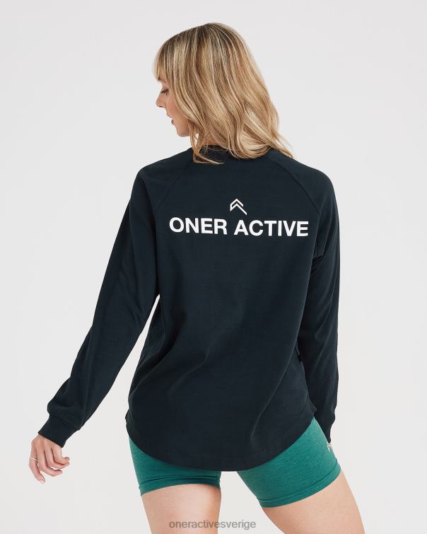 Kläder tvättad svart 4B046566 grafisk oversized långärmad t-shirt Oner Active