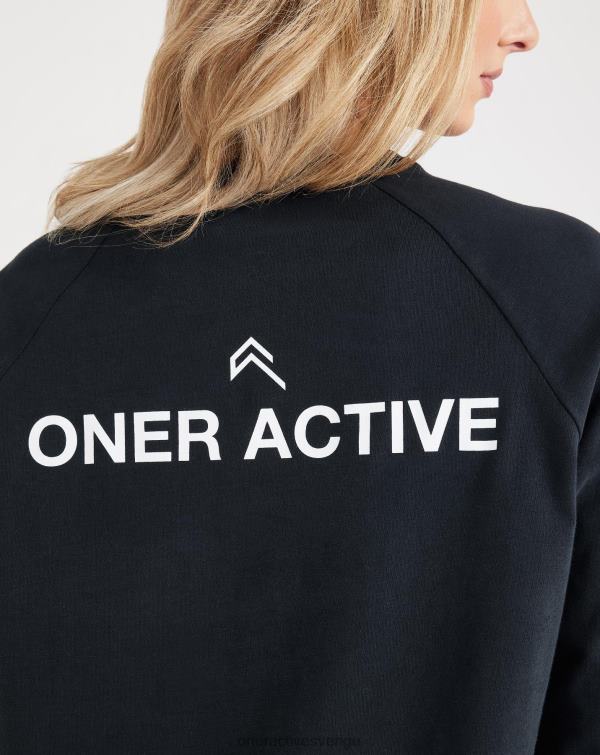 Kläder tvättad svart 4B046566 grafisk oversized långärmad t-shirt Oner Active