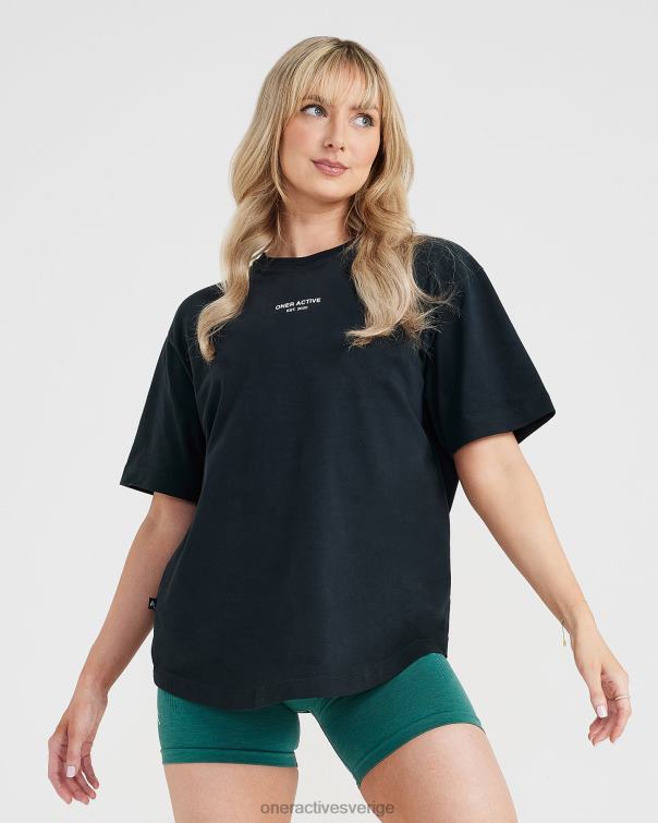 Kläder tvättad svart 4B046567 grafisk oversized kortärmad t-shirt Oner Active