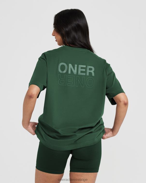 Kläder tvättad vintergrön 4B046504 klassisk spegelgrafisk oversized t-shirt Oner Active