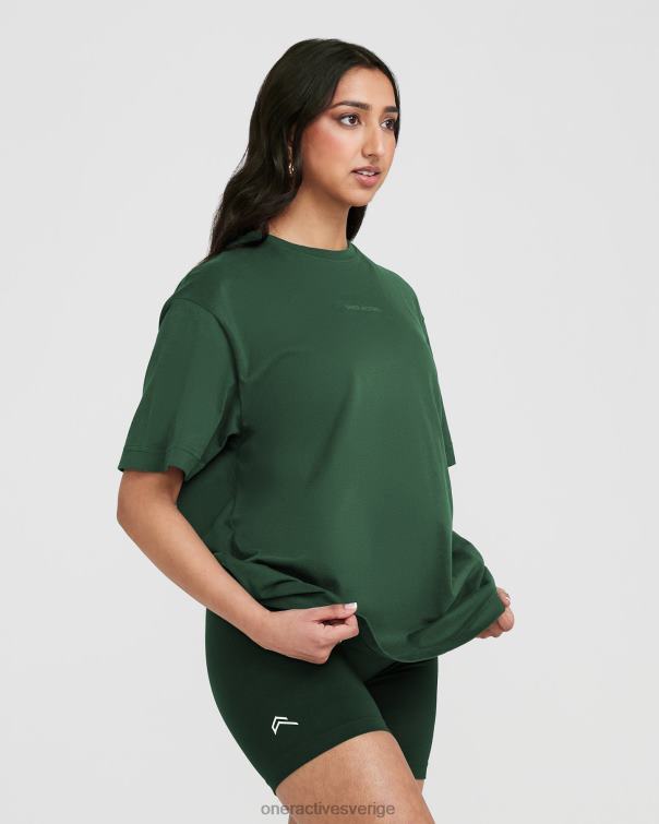 Kläder tvättad vintergrön 4B046504 klassisk spegelgrafisk oversized t-shirt Oner Active