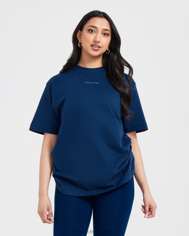 Kläder tvättade midnatt 4B046509 klassisk spegelgrafisk oversized t-shirt Oner Active