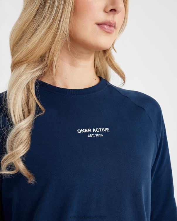 Kläder tvättade midnatt 4B046557 grafisk oversized långärmad t-shirt Oner Active