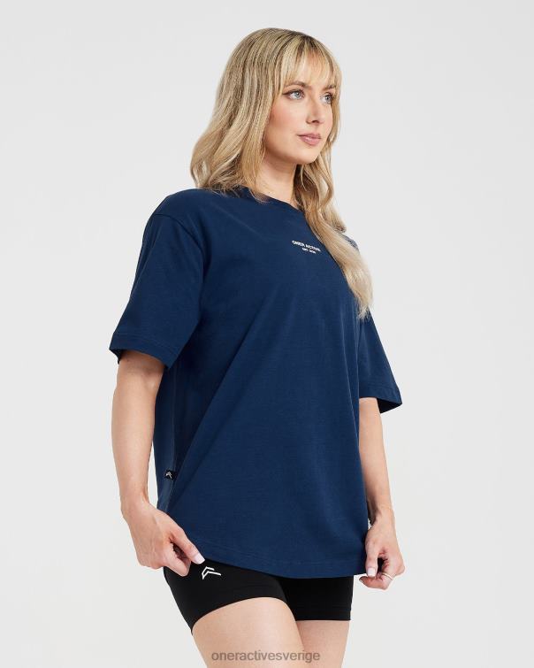 Kläder tvättade midnatt 4B046562 grafisk oversized kortärmad t-shirt Oner Active