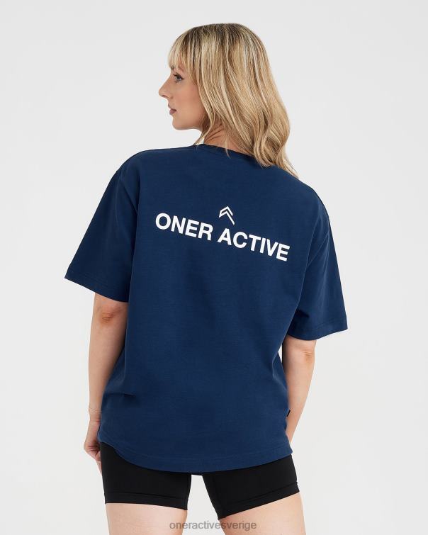 Kläder tvättade midnatt 4B046562 grafisk oversized kortärmad t-shirt Oner Active