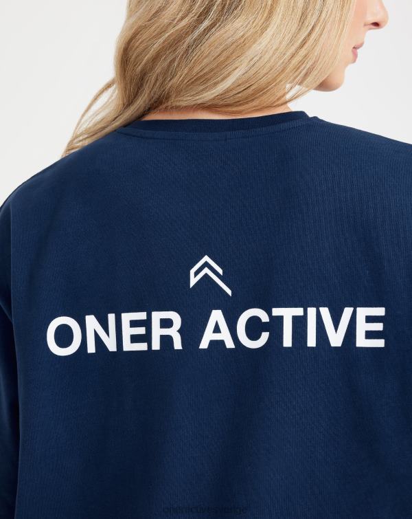 Kläder tvättade midnatt 4B046562 grafisk oversized kortärmad t-shirt Oner Active