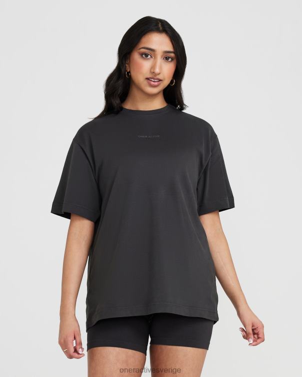 Kläder tvättat kol 4B046512 klassisk spegelgrafisk oversized t-shirt Oner Active