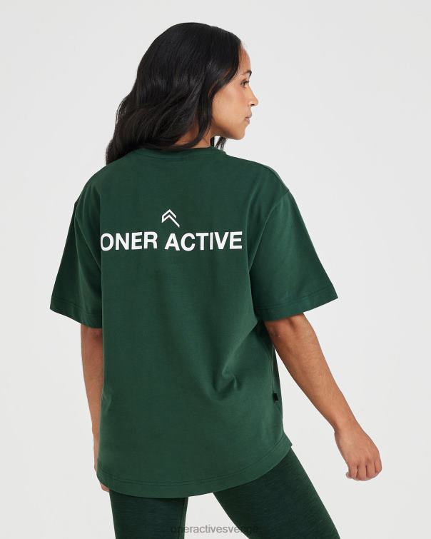 Kläder vintergröna 4B046535 grafisk oversized kortärmad t-shirt Oner Active