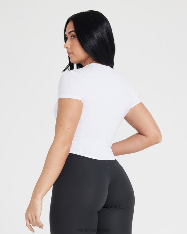 Kläder vit 4B046400 mjuk mjuk t-shirt med mitten av kort ärm Oner Active