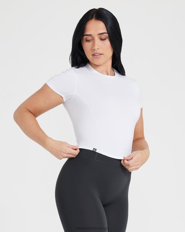 Kläder vit 4B046400 mjuk mjuk t-shirt med mitten av kort ärm Oner Active