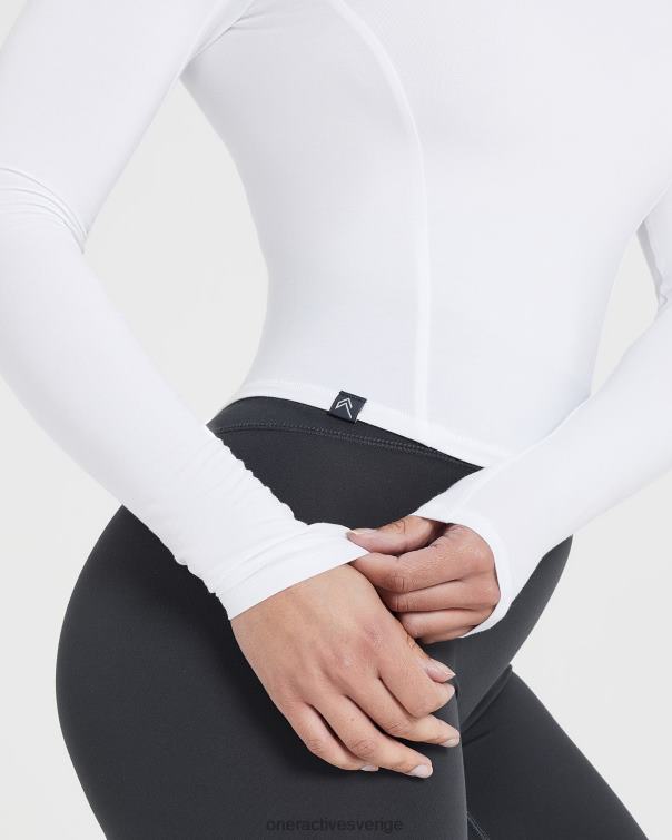 Kläder vit 4B046437 mjuk mjuk mellanlångärmad topp Oner Active