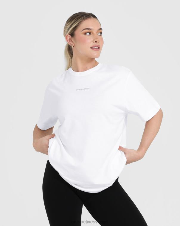 Kläder vit 4B046502 klassisk spegelgrafisk oversized t-shirt Oner Active