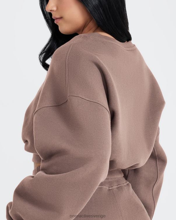 Kläder kall brun 4B046608 oversized v-ringad sweatshirt hela dagen Oner Active