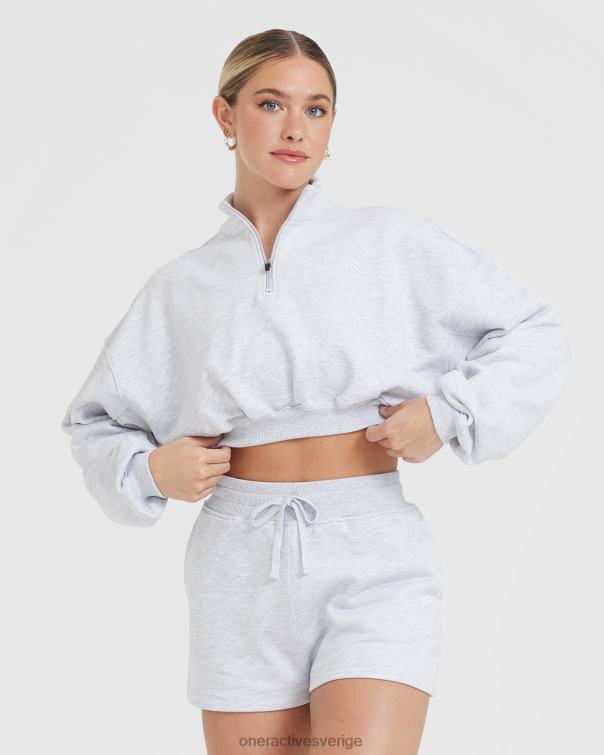 Kläder ljusgrå märgel 4B046578 lättvikts tröja med 1/4 dragkedja hela dagen Oner Active