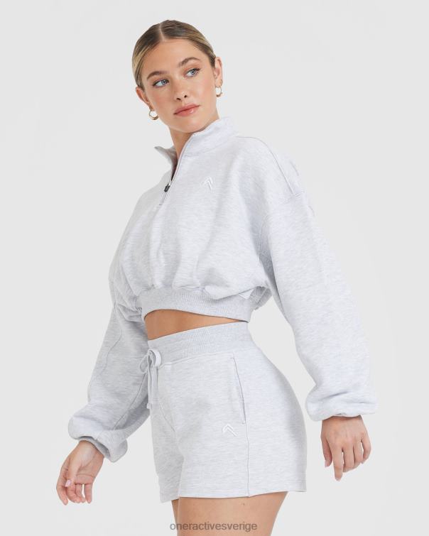 Kläder ljusgrå märgel 4B046578 lättvikts tröja med 1/4 dragkedja hela dagen Oner Active