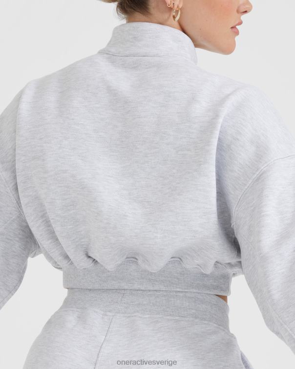 Kläder ljusgrå märgel 4B046578 lättvikts tröja med 1/4 dragkedja hela dagen Oner Active