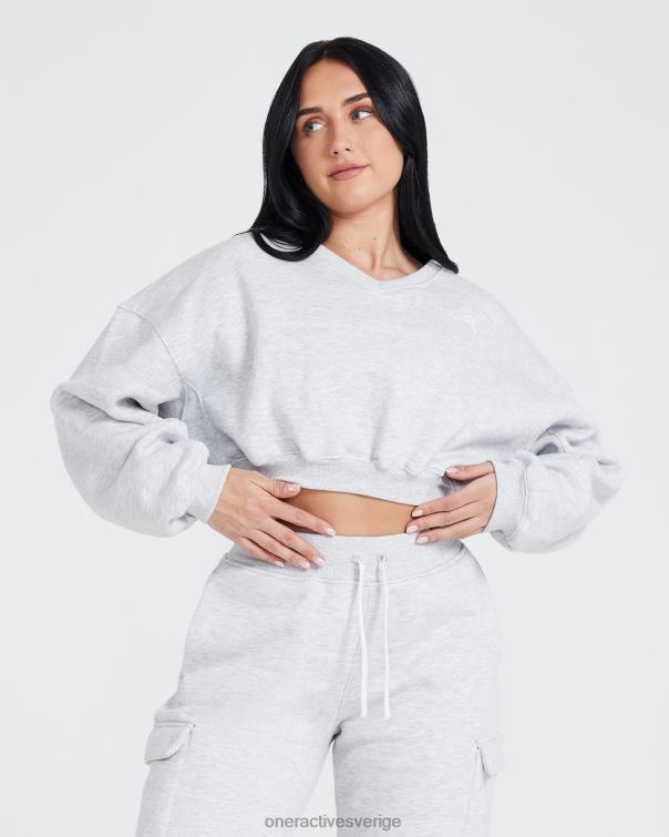 Kläder ljusgrå märgel 4B046610 oversized v-ringad sweatshirt hela dagen Oner Active