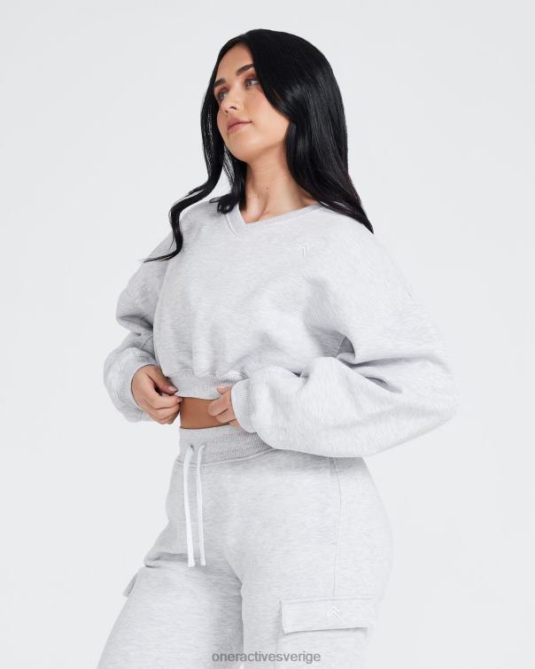 Kläder ljusgrå märgel 4B046610 oversized v-ringad sweatshirt hela dagen Oner Active