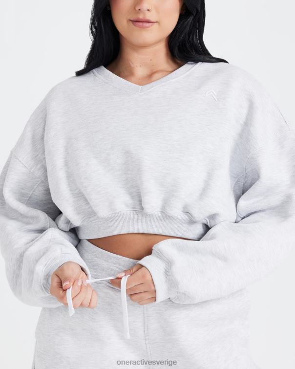 Kläder ljusgrå märgel 4B046610 oversized v-ringad sweatshirt hela dagen Oner Active