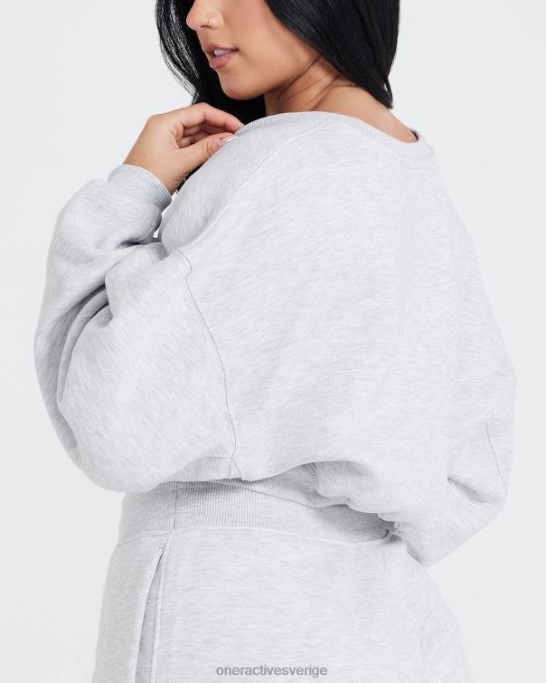 Kläder ljusgrå märgel 4B046610 oversized v-ringad sweatshirt hela dagen Oner Active