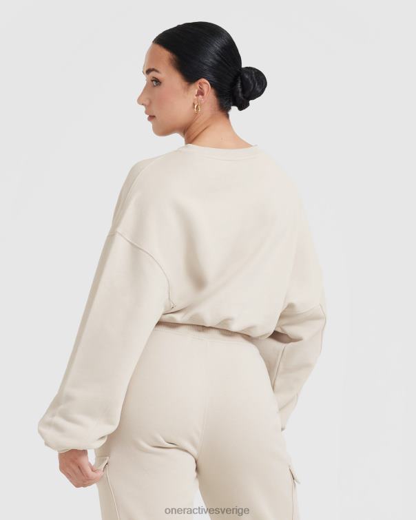 Kläder sand 4B046577 lätt överdimensionerad v-ringad tröja hela dagen Oner Active