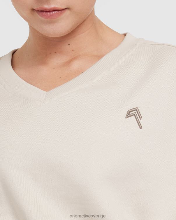 Kläder sand 4B046577 lätt överdimensionerad v-ringad tröja hela dagen Oner Active