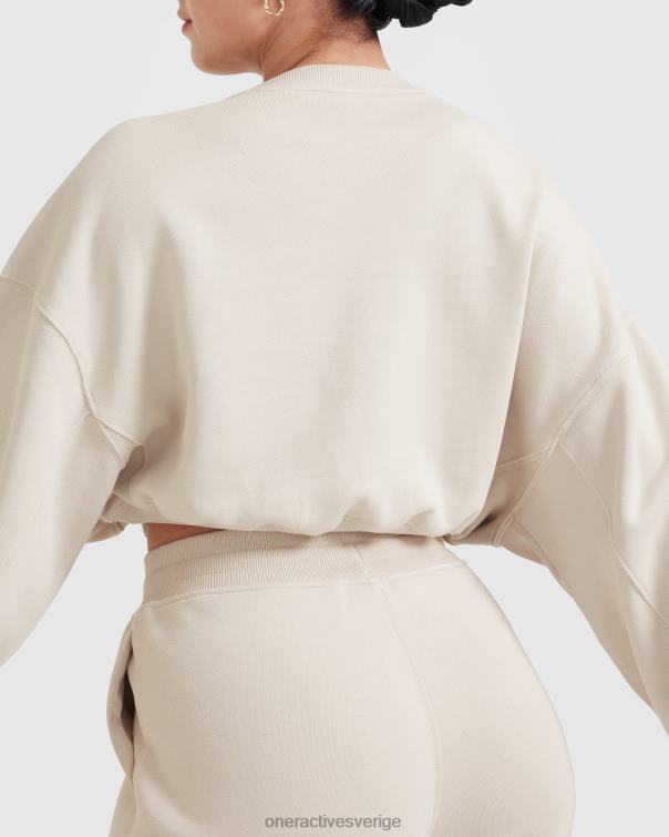 Kläder sand 4B046577 lätt överdimensionerad v-ringad tröja hela dagen Oner Active