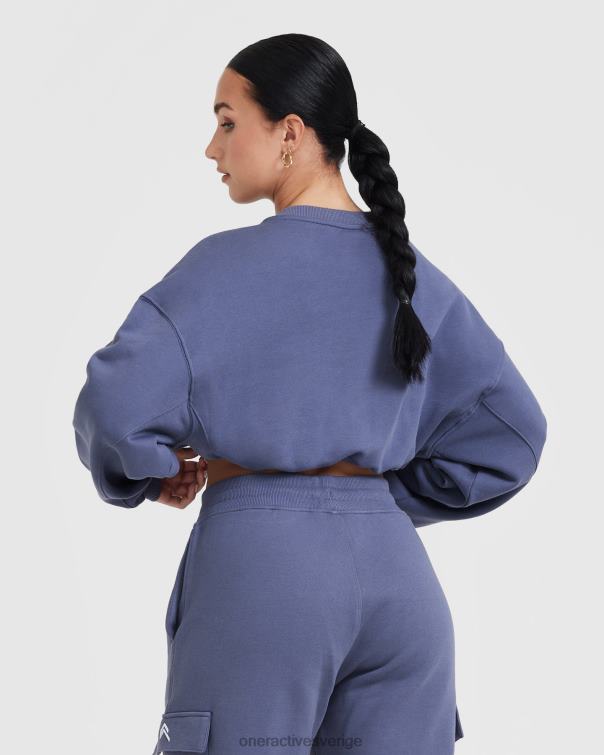 Kläder skifferblå 4B046571 lätt överdimensionerad v-ringad tröja hela dagen Oner Active