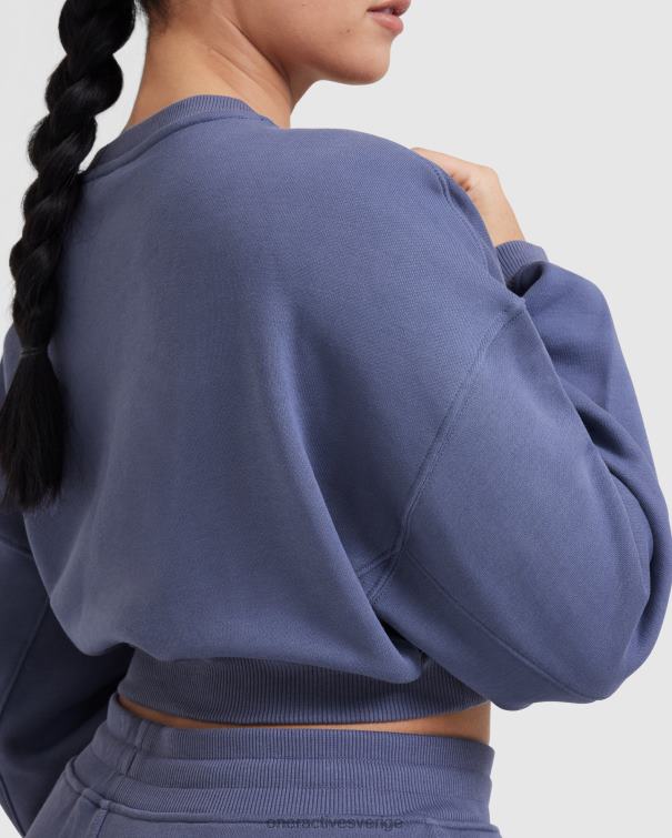 Kläder skifferblå 4B046571 lätt överdimensionerad v-ringad tröja hela dagen Oner Active