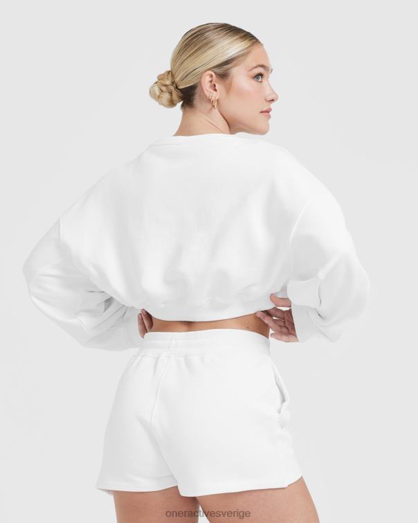 Kläder vit 4B046570 lätt överdimensionerad v-ringad tröja hela dagen Oner Active