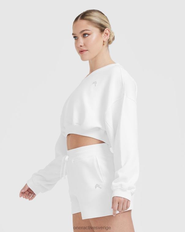 Kläder vit 4B046570 lätt överdimensionerad v-ringad tröja hela dagen Oner Active