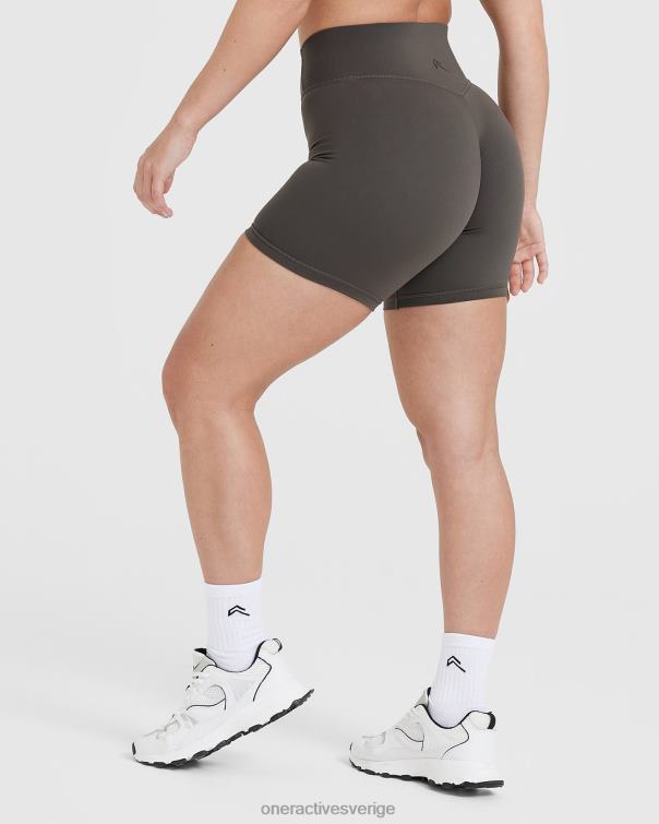 Kläder djup taupe 4B046270 tidlösa shorts med hög midja Oner Active